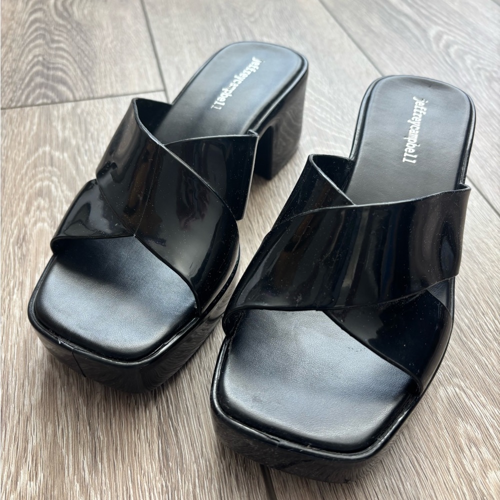 Jeffrey Campbell Black Jelly Slide Mule Sandals